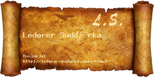 Lederer Sudárka névjegykártya